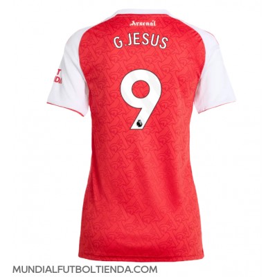 Camiseta Arsenal Gabriel Jesus #9 Primera Equipación Replica 2025-26 para mujer mangas cortas Camiseta Arsenal Gabriel Jesus #9 Primera Equipación Replica 2025-26 para mujer mangas cortas